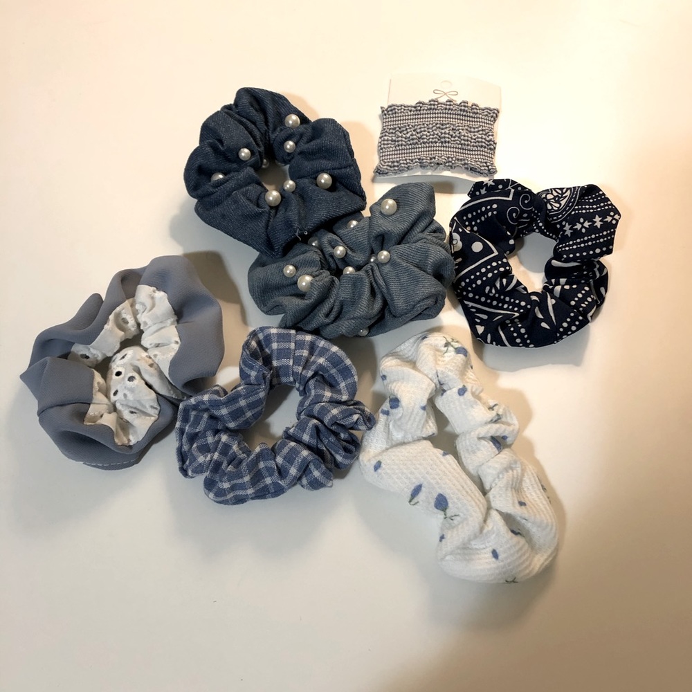 Blue Scrunchie + Clip Bundle